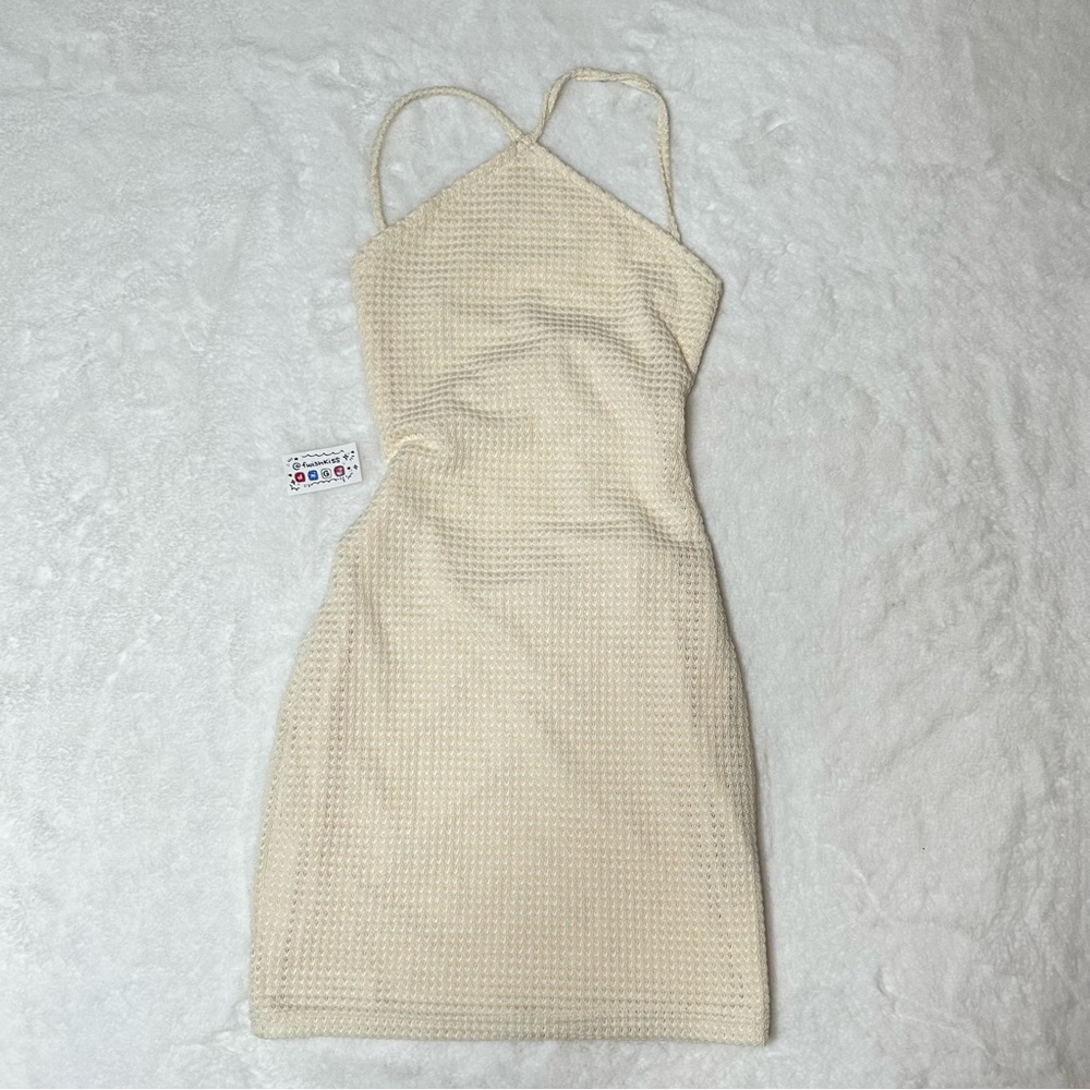Elegant Cream Knit Dress